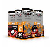 Hearing360 40 Batterie per apparecchi acustici Rayovac Extra modello 13, durata superiore, compatibilità universale, senza mercurio (5 blister da 8 pile)
