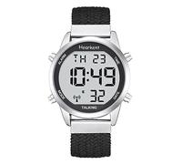 Hearkent Atomic Orologio digitale parlante per anziani riceve segnali statunitensi correzione automatica di ora e data numeri grandi facile da vedere forte e chiaro maschio parlando inglese