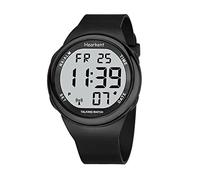 Hearkent Atomic - Orologio parlante per anziani o ipovedenti con schermo LCD, numeri grandi, facile da leggere, per anziani, tutto nero,