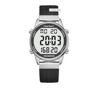 Hearkent Orologio contapassi da donna, cinturino in nylon morbido, senza applicazione e carico, con conteggio passi, calorie, distanza, orologio e retroilluminazione dello schermo, 2401