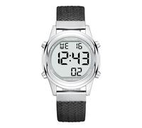 Hearkent Orologio da donna con voce francese piacevole, display LCD a grandi cifre, per persone ipovedenti, anziane o cieche (nero)