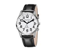 Hearkent Orologio parlante con numeri jumbo, orologio da polso semplice alla moda, chiusura auto-regolabile, per anziani, con disabilità visiva, facile da leggere, sincronizzazione precisa, nero