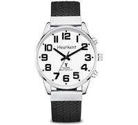 Hearkent Orologio parlante per non vedenti e ipovedenti, orologio con numeri grandi, voce chiara accento americano per anziani e uomini ipovedenti, Blcak, Men, orologio ipovedente