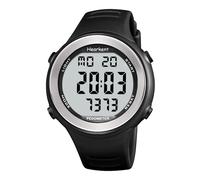 Hearkent Orologio pedometro impermeabile per anziani senza Bluetooth, senza app, orologio con contapassi (nero)