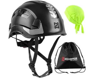 HEARMOR Casco da arrampicata per lavori di altitudine e alpinismo, casco in ABS unisex con sensore UV riflettente EN12492