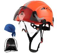 HEARMOR Casco di sicurezza EN397 testato in materiale ABS ad alta resistenza, doppia visiera per un rapido cambio di scena chiaro/scuro, leggero, ideale per industria, edilizia, casco da lavoro