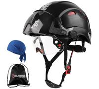 HEARMOR Casco di sicurezza EN397 testato in materiale ABS ad alta resistenza, doppia visiera per un rapido cambio di scena chiaro/scuro, leggero, ideale per industria, edilizia, casco da lavoro