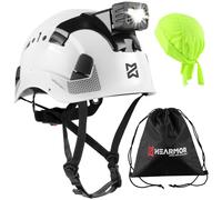 HEARMOR Casco industriale per adulti con faro a LED, con certificazione EN12492, certificazione EN12492, assorbimento degli urti e resistenza alla penetrazione EN397
