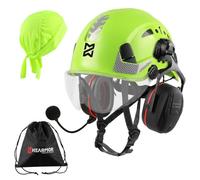 HEARMOR Elmo industriale per adulti, casco da costruzione con protezione dell'udito attiva, certificazione EN12492, resistenza agli urti e alla penetrazione test SNR 32dB con Bluetooth