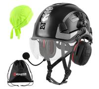 HEARMOR Elmo industriale per adulti, casco da costruzione con protezione dell'udito attiva, certificazione EN12492, resistenza agli urti e alla penetrazione test SNR 32dB con Bluetooth