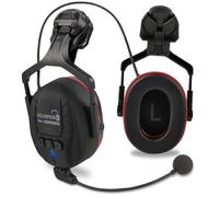 HEARMOR Protezione dell'udito rigida Bluetooth, SNR 32 dB, protezione dal rumore, protezione dell'udito fissata al casco per falciatura e lavori ad alta intensità di rumore, Plastica nera e rossa,