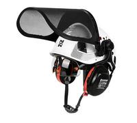 HEARMOR VOLTEK - Casco di sicurezza forestale in ABS con visiera di sicurezza integrata, protezione completa per testa, occhi, viso e udito, design ventilato antiurto