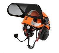 HEARMOR VOLTEK - Set di casco di sicurezza forestale, in ABS, con protezione per le orecchie, protezione completa per testa, occhi, viso e udito, antiurto, design ventilato