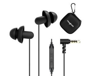 Hearprotek 2 paia di auricolari in-ear morbidi e confortevoli, con microfono, a basso profilo, per dormire di lato, russare, yoga, viaggi, mediazione e relax