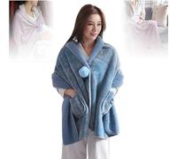 HEARSO Mantella in Pile Coperta, Giacca Letto Morbido Pile Tasche Coperta Poncho da Donna Avvolgente in Pile Accogliente Avvolgente in Pile con Tasche Scialle Multiuso Versatile