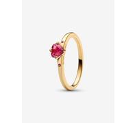 Heart 14k gold-plated ring with cherries jubilee red crystal