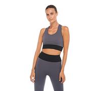 HEART and SOUL Top Sportivo Donna Collezione BRB | Abbigliamento Sportivo Donna | Reggiseno Sportivo Donna | Made in Italy | Seamless | Colore Graphite/Black | Taglia XS/S