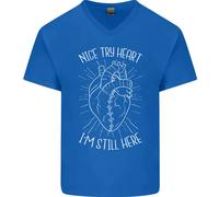 Heart Attack Recovery Survivor Uomo V-Neck Cotton T-Shirt