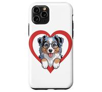 Heart Australian Shepherd Glasses Aussie Dog Custodia per iPhone 11 Pro
