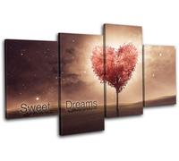 Heart bedroom Romantic night Love MULTI TELA parete arte foto stampa