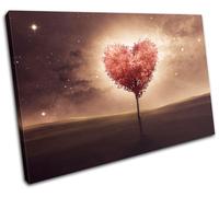 Heart bedroom Romantic night Love SINGLE TELA parete arte foto stampa
