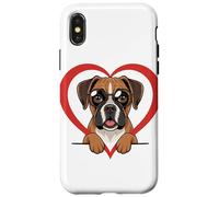 Heart Boxer Dog Glasses Custodia per iPhone X/XS