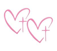 Heart Car Mirror Stickers Self Adhesive Rearview Mirror Decals Sets