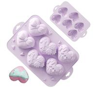 Heart, Chocolate, Silicone, Candy Mold, Food Grade Embossed Design for Valentine S Day, Crafting, Cheese, Mousse, Pudding, Cake, Jelly, Soaps, 11.02 X 6.69 X 0.98 Inches