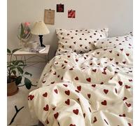 Heart Comforter Set - Comforter Set Hearts Queen Size Romantic Hearts | Zipper Closure Soft Comforters Sets | Cute Zipper Duvet Cover For Kids Adults, Love Heart Quilt Cover With Bed Sheet And
