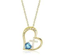 Heart Cross Birthstone Jewelry Baptism Gifts First Communion Gifts for Girls Goddaughter Daughter Teens Women