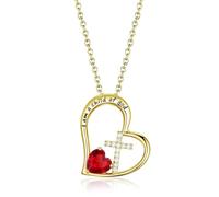 Heart Cross Birthstone Jewelry Baptism Gifts First Communion Gifts for Girls Goddaughter Daughter Teens Women
