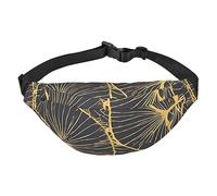 Heart Crush Flower adatto per sport, corsa, viaggi, attività all'aperto, marsupio unisex da uomo e donna, Foglia d'oro, Taglia unica, Zaino da bici