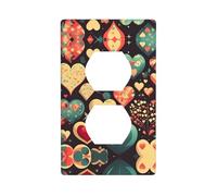 Heart Crush Flower Duplex Presa Presa Presa da Muro Placca Standard 1-Gang, Policarbonato Termoplastica.