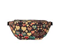 Heart Crush Flower - Marsupio a tracolla grande, regalo per godersi sport, festival, allenamento, viaggi, corsa, casual, nero, taglia unica, Nero , Taglia unica