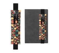 Heart Crush Flower - Portapenne regolabile in pelle per notebook, riviste, calendari, tablet, con fascia elastica, segnalibro e portapenne