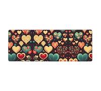 Heart Crush Flower stampato tastiera e mouse pad (30,5 x 80 cm), tappetino per mouse da gioco per ufficio, comodo e durevole