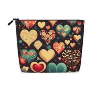 Heart Crush Flower - Trousse da viaggio versatile in canapa finta per trucchi multiuso, organizer per accessori cosmetici, Nero , Taglia unica