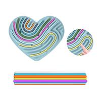 Heart Cuore Sensorik Activity Board, Blu Silicone Sensory Fidget Gioco Toys con 11 Aste per Bambini dai 3 Anni e Adulti, Giocattolo Sensoriale Double Face per Alleviare lo Stress, ADHD e Autismo