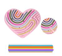 Heart Cuore Sensorik Activity Board, Rosa Silicone Sensory Fidget Gioco Toys con 11 Aste per Bambini dai 3 Anni e Adulti, Giocattolo Sensoriale Double Face per Alleviare lo Stress, ADHD e Autismo