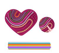 Heart Cuore Sensorik Activity Board, Rosso Silicone Sensory Fidget Gioco Toys con 11 Aste per Bambini dai 3 Anni e Adulti, Giocattolo Sensoriale Double Face per Alleviare lo Stress, ADHD e Autismo