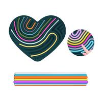 Heart Cuore Sensorik Activity Board, Verde Silicone Sensory Fidget Gioco Toys con 11 Aste, Giocattolo Sensoriale Double Face per Alleviare lo Stress, ADHD e Autismo