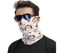 Heart Cute Hedgehog Durevole Sciarpa A Mezza Faccia Traspirante Cerchietto per Capelli Ghetta per Sports Outdoor Uomo