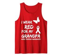Heart Disease Awareness I Wear Red for My Grandpa Ribbon Canotta