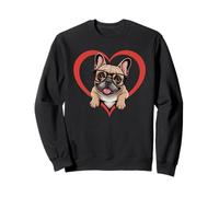 Heart French Bulldog Glasses Frenchie Felpa
