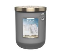 HEART & HOME - Candela profumata a base di cera naturale di soia per la casa - Grande barattolo di lino fresco - Durata di combustione 75 ore - Regalo, decorazione e profumo per la casa - vaso di