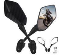Heart Horse Specchietti Retrovisori per Moto Universali - 2 Pezzi - Specchietti Laterali Diamante Pentagonali Regolabili a 360°, con Staffe e Viti, Omologati E-Mark