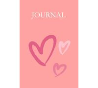 Heart Journal: A5, lined, 100 pages, pink cover - front and back, hearts on the front