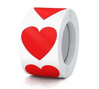 Heart Labels - Etichette autoadesive a forma di cuore, 38 mm, piccolo codifica colore, per matrimoni, scrapbooking, regali di San Valentino, 500 pezzi