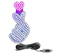 Heart Light for Car - LED Love Decor, Plug-in Dynamic Ambient Heart Light, Car Windshield, Truck Window | Hand Gesture Night Driving Decoration for Valentines, Women, Men, Romantic Mood