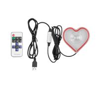 Heart Light, Heart Shaped Ambient Neon Lamp, Decorative Romantic Lighting Accent, Usb Powered Soft Glow Design, for Car Interior, Bedroom, Dashboard, Date Night, Proposals Window Use